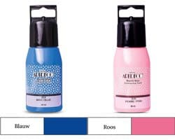 Artdeco 3D Dimensionale Verf Set – 2x50 ml – Blauw & Roze – Geschikt voor Stof, Glas, Keramiek, Karton, Metaal, Papier & Steen – 3D Liner Textuur- en Reliëfschilderen Dimensional Paint