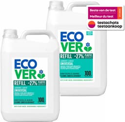 Ecover - Vloeibaar Wasmiddel Universal - Promopack 2 x 5 L - 200 wasbeurten - Plantaardig & Biologisch afbreekbaar - Krachtige reiniging bij 20°C - Frisse geur — thumbnail 1