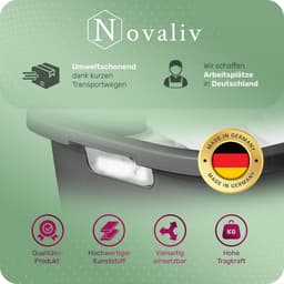 Novaliv 3-delige wasmand met 4 handgrepen 40L antraciet, wasboxset, wasemmer, wascontainer voor badkamerwas, vuile was, wasmand, opbergmand, verzamelbox — thumbnail 4