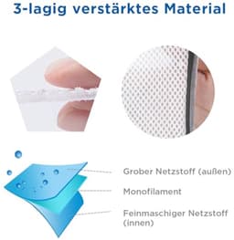 ecooe Set van 2 waszakken voor schoenen, sneakers, waszakken met meerdere beschermingsnetten, waszakken voor schoenen voor wasmachines en op reis — thumbnail 3