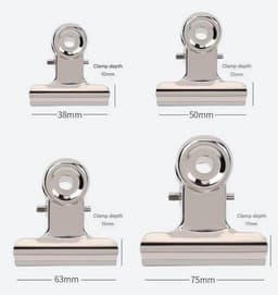 10 stuks Vershoudclips - voor afsluiten voedselzakken - 38MM Zilveren Metalen Clip Mappen - Kantoor Clips - Ronde Clips van Roestvrij Staal - Mappen - Vaste Paperclips - Voor Etiketten, Afbeeldingen, Documenten en Foto's — thumbnail 5