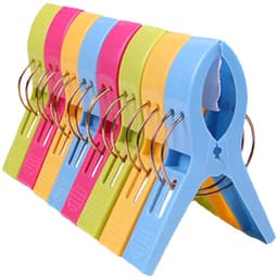 8 stuks wasknijpers, winddichte bevestigingsclips van kunststof, strandlakenklemmen, grote traceless kunststofklemmen, antislip bevestigingsvellen en quiltklemmen, geschikt voor quilts/strandlakens（blauw/rood/geel/groen） — thumbnail 1