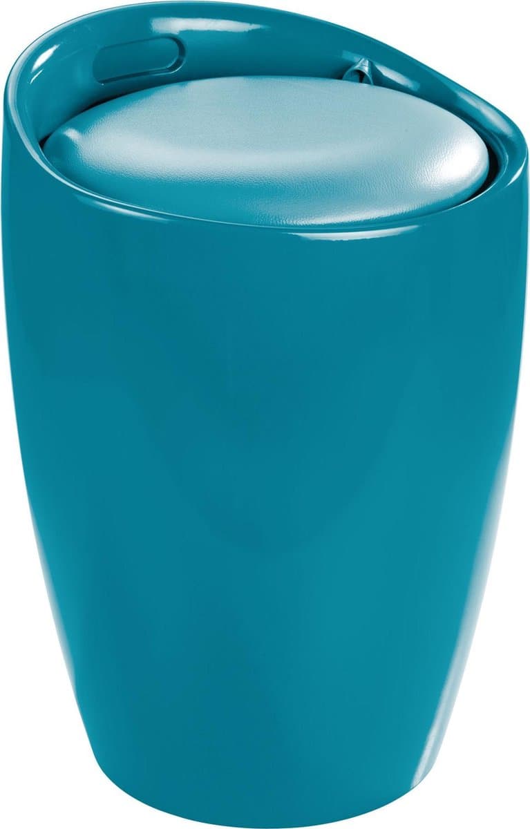 WENKO Hocker Candy Petrol, Badhocker, met uitneembare waszak — afbeelding 1