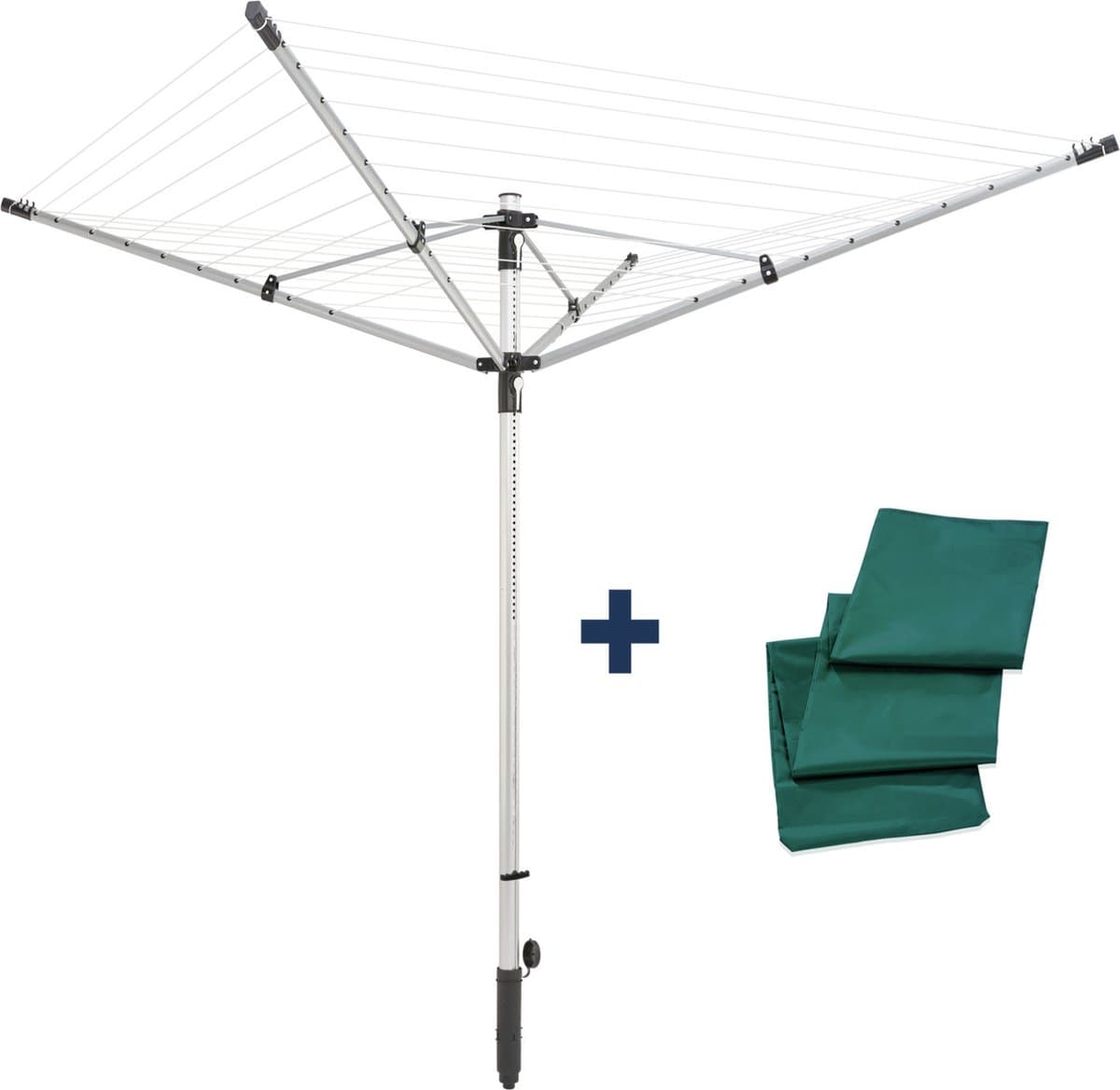 Leifheit droogmolen Linolift 500 incl. beschermhoes en bodemhuls - 50 m drooglengte - 5 wasmachineladingen — afbeelding 1