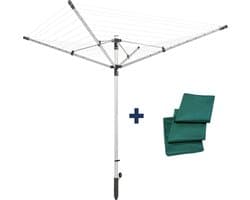 Leifheit droogmolen Linolift 500 incl. beschermhoes en bodemhuls - 50 m drooglengte - 5 wasmachineladingen