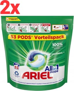 Ariel All-in-1 pods universal+ 106 wasbeurten (2x53wasbeurten) — thumbnail 1