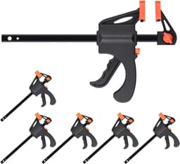 6 stuks 10 cm houtbewerkingsklemmen grip klemmen, snelgreep en snelspanner, bediening met één hand voor het rachet bar klem voor hout snel — thumbnail 1