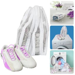 Waszak voor Schoenen - Wasnetten - Wasnet voor Sportschoenen - 70x50 cm - Witte Mesh Waszak - Beschermend en Duurzaam - Inclusief EBOOK — thumbnail 1