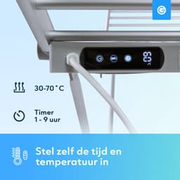 Premium Elektrisch Wasrek met Verwarming 230W - Wasrek - Verwarmd Droogrek - Wit - Silvergear — thumbnail 4