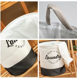 SUNMOOL Wasmand - Waszak - Laundry bag - Laundry basket - Opvouwbaar - 40x50cm - 60Liter - Beige — thumbnail 3