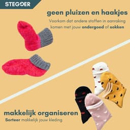STEGGER - Waszak - Waszak voor Sokken - Waszakje lingerie - Waszak Groot - Wit - Polyester — thumbnail 4