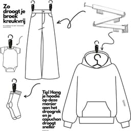 GOODD® - Droogrek - Wasrek - Wanddroogrek - Zwart - Inklapbaar - Rvs — thumbnail 5