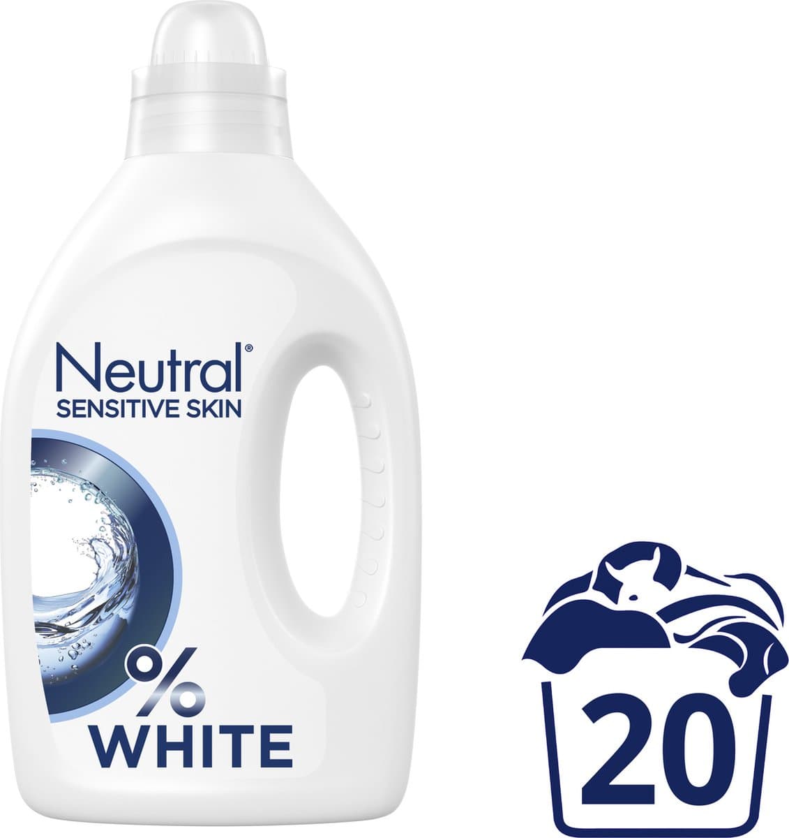 Neutral - Vloeibaar Wasmiddel - Witte Was - 1 Liter - 20 wasbeurten — afbeelding 1