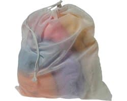 Wasnet Waszak - Groot - XL - 60 x 80 CM - Wit - Treksysteem - Trekbandsluiting - Polyester - Laundry bag