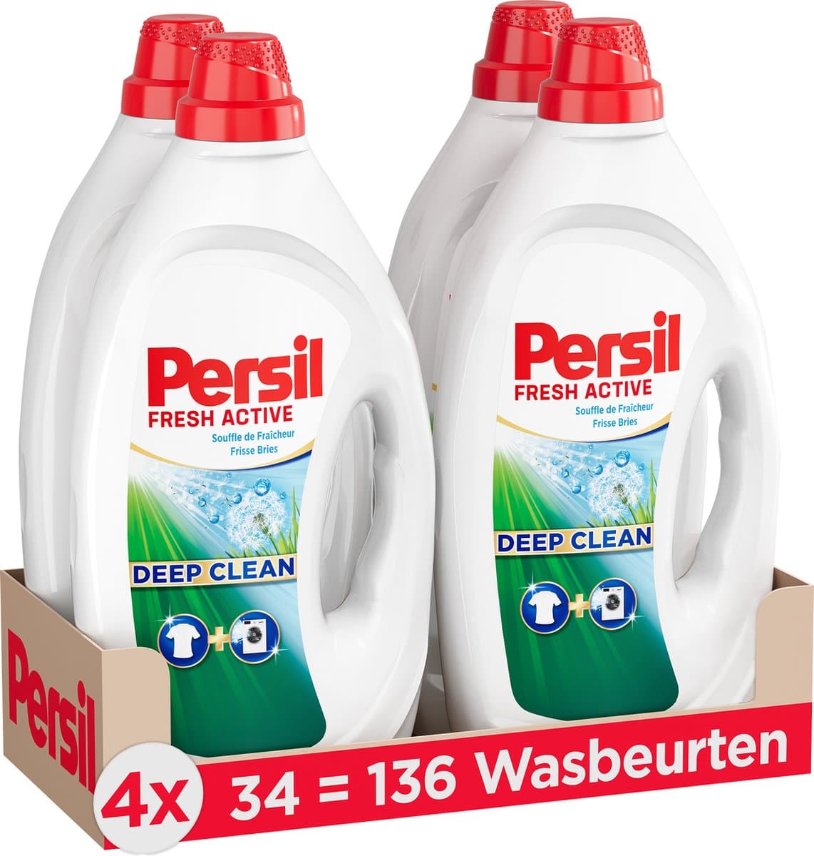 Persil Deep Clean Fresh Breeze - Vloeibaar Wasmiddel - Voordeelverpakking - 4 x 34 Wasbeurten — afbeelding 1