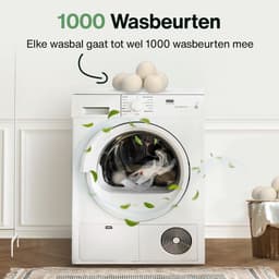 Drogerballen Voor Wasdrogers - 6 Stuks - Gemaakt van 100% Nieuw-Zeelandse Schapen Wol - Wasdrogerballen - Droogballen - Droger Ballen - Dryer Balls - Wit — thumbnail 2