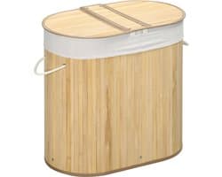 Wasmand met deksel - Wassorteerder - Wasmand - 100 L - 62,5 cm x 37 cm x 60,5 cm