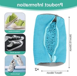 Schoenwaszakken voor de Wasmachine, Ideaal voor Sneakers, Heren- en Dameschoenen, Met Ritssluiting en Geschikt voor Alle Maten — thumbnail 3