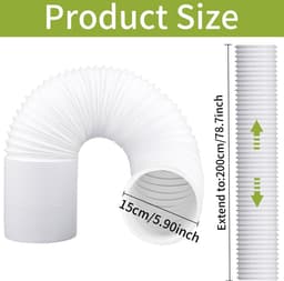 Dailygoods- Afvoerslang 150 mm Flexibel - Ventilatieslang - Verlengslang - Afvoerslang Droger - Afvoerslang Airco - Hoogwaardig PP Materiaal — thumbnail 5