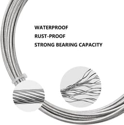 Dailygoods- Gordijnkabel 5 m - Roestvrij Staal - Waslijn - Spansysteem - Multifunctioneel - Inclusief Houders/Screws — thumbnail 5