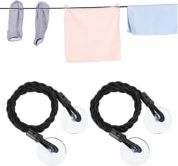 Draagbare Waslijn - Reis Waslijn - Kleding Drogen - Intrekbaar Touw - Tot 2.8m - Zwart — thumbnail 1