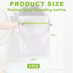 Dailygoods- Linnentas Set van 3 - Waszakken voor Wasgoed - Waszak Klein - Wastas Multifunctioneel - Wasnet voor Kleding - Hoogwaardig Mesh — thumbnail 2