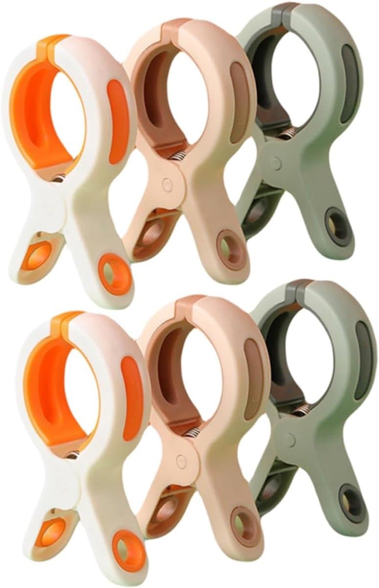 Plastic Wasknijpers - Ophangclips Kleding - Kleding Drogen Buiten - Dubbele Clip Ontwerp - 6 Stuks - Willekeurige Kleur — afbeelding 1