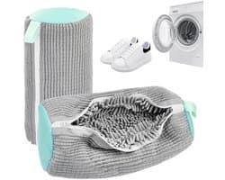 Dailygoods - OMJMYY 2 stuks waszakken voor schoenen, wasmachine, waszak voor schoenen, herbruikbaar, waszakken voor schoenen met ritssluiting, bescherming voor schoenen en kleding (grijs)