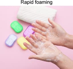 Dailygoods- Papierzeep 5 Stuks - Draagbare Mini-zeepblaadjes - Kunststof Doos - Zeeppapier - Ideaal voor Camping - Lichtgewicht en Handzaam - Zeepbladen — thumbnail 2