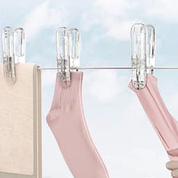 Wasknijpers - Kledingklemmen Handdoekclips - Kleding Drogen - Winddicht Versterkt - 10 stuks - Transparant — thumbnail 4