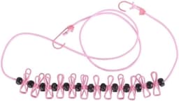 Waslijn met Clips - Reis Waslijn - Kleding Drogen - Winddicht Clipsontwerp - 185 cm - Roze — thumbnail 1