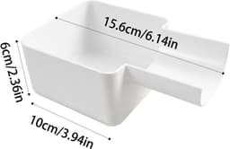 Bobypet - Lekbak wasmachine - Opvangbak wasmachine - Wasmachine filter lekbak - Lekvrij - Universeel - Voor waskamer en appartement - 15.6*10*6cm - Wit — thumbnail 2