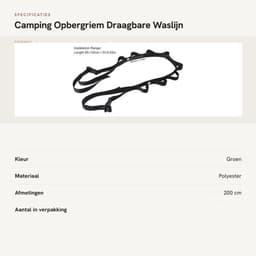 Opbergriem Verstelbaar - Draagbare Waslijn - Nylon Touw - Camping Gear - Sterk Draagvermogen - Eenvoudig Ontwerp — thumbnail 4