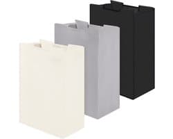 Dailygoods - Vervangende Waszakken voor Was Sorter - Set van 3 in Beige, Grijs en Zwart