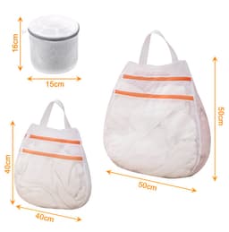 Wasmachine Waszak Set 3-delig - Dubbele Rits Wasnetten - Honingraat Waszak voor Delicate Kleding - BH Waszak en Kleding Beschermzakken - Polyester — thumbnail 5