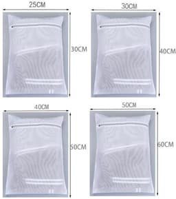 Waszakken – 2 stuks– M-30*40cm – Waszakken van mesh – Beschermzak – Wasbeschermzak – Beschermzakken voor kleding – Herbruikbaar – Vormbehoudende bescherming – Geschikt voor fijne was, lingerie, nachtkleding, sokken, enz. — thumbnail 4