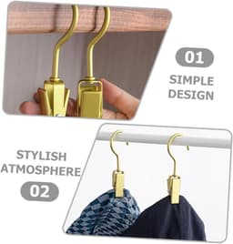 Clip Hangers - Kledinghaken - Kleding Drogen - Set van 5 - 14 cm Lengte - Goud — thumbnail 5