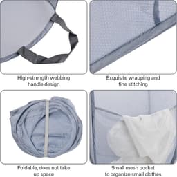SnelShoppen - Vouwbare Wasmand met Handvatten, Pop Up Wasmand voor Vuile Kleding, Grote Opvouwbare Wasmand, Teddy Organiser Bins voor Slaapkamer en Ba — thumbnail 4