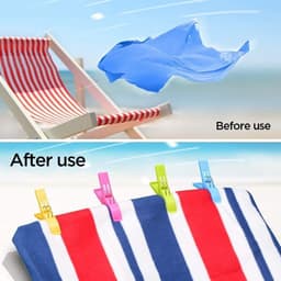 8 stuks handdoekklemmen, hoogwaardige kunststof clips, strandlaken, clips, windbestendige klemmen, sterke handdoekclips, voor dagelijks wassen, grote strandhanddoek, dik tapijt, enz — thumbnail 2