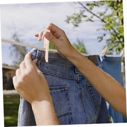 Ronde Knijpers - Wasknijpers Hout - Kleding Drogen - Gladde Afwerking - 9.5 cm - Beige — thumbnail 2