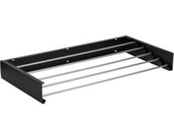 Wanddroogrek - Waslijn Uitschuifbaar - Ruimte Besparen - Roestvrij Aluminium - Bijna 4 Meter - Zwart