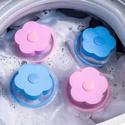 Vierdelige Waszak voor het Verwijderen van Dierenharen - Filter Mesh Bag voor de Wasmachine in Blauw en Roze — thumbnail 2