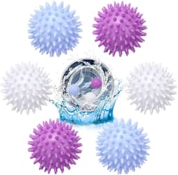 wasbal voor wasmachine, set van 6 drogerballen, waspoederbal voor vloeibaar wasmiddel, wasbälle voor droger, herbruikbare drogerballen voor thuis kledingreiniging, drogerballen — thumbnail 1