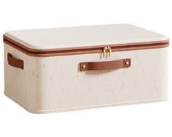 LISM-Opvouwbare wasmand met deksel - grote, stofbestendige opbergdoos, 30 x 20 x 14 cm