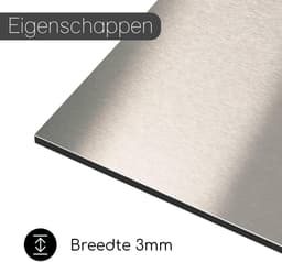 Aluminium composietplaat 15 x 20 cm - zilver geborsteld - weerbestendig - ideaal voor binnen en buiten - ShopVlot — thumbnail 5