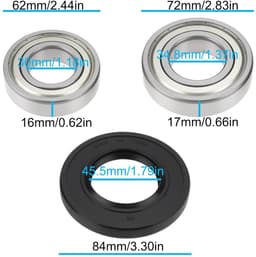 Wasmachine lagerset 45.5x84x10/12 - lagerstaal - hoge temperatuur- en slijtvastheid - verlengt levensduur - ShopVlot — thumbnail 3
