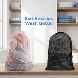 Waszak 60x90cm - Mesh materiaal - Herbruikbaar met trekkoord - Perfect voor delicaat wasgoed - ShopVlot — thumbnail 4