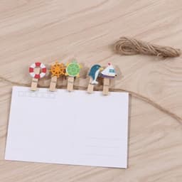 Verpakking van 10 Mini Houten Klemmen, Maritieme Cadeaus, Houten Wasknijpers, Decoratieve Clips, Decoratie Clips, Maritieme Decoratie, Klemmen, Fotoklemmen voor Knutselen, voor Fotowand, Fotolijst, — thumbnail 3