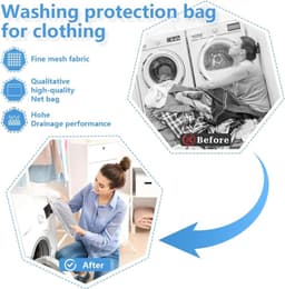 Laundry Bags, Pack of 2, Durable Mesh with Zip Laundry Bags, Travel Laundry Net, Deformation and Folding Clothes to - ShopVlot — thumbnail 4