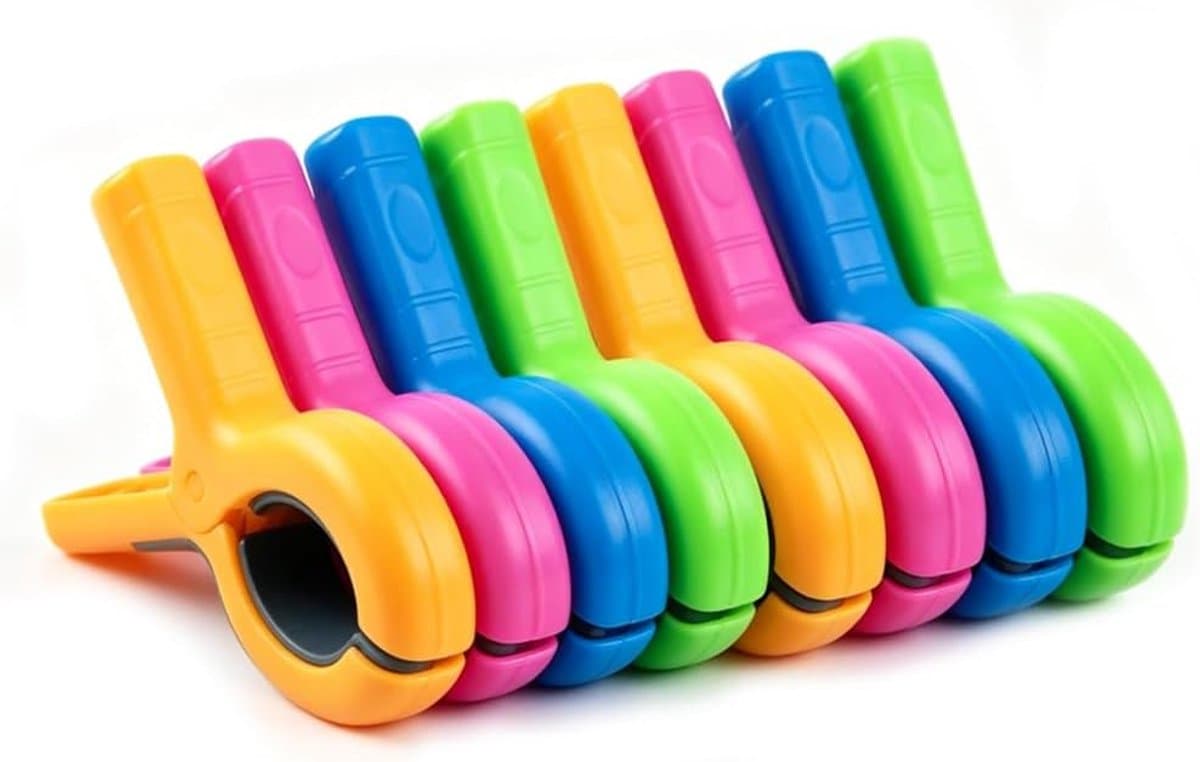 8 stuks handdoekklemmen voor strandligstoelen, grote wasknijpers, winddichte strandhanddoekclips, sterke handdoekclips, strandklemmen voor ligstoelen, badhanddoek, cruise, vakantie, strandaccessoires — afbeelding 1
